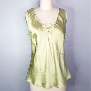 Vintage y2k new frontier silk sleeveless blouse